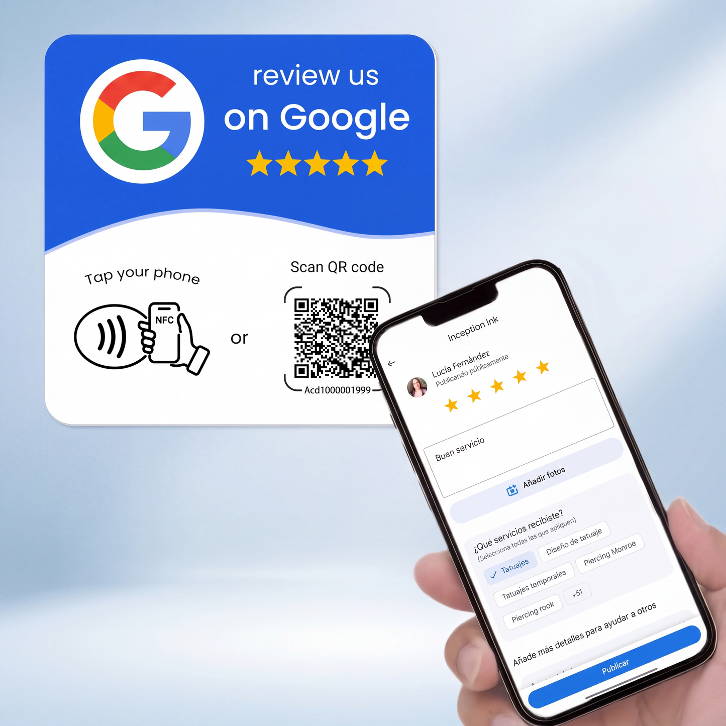 Placa Reseñas Google — Instantáneas para tu Negocio