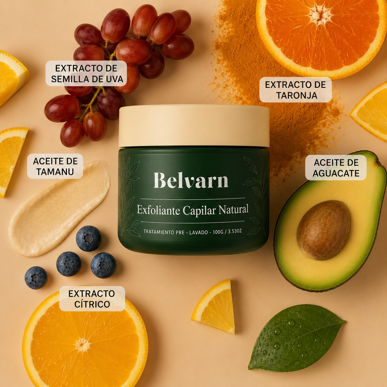 Exfoliante Capilar Natural Belvarn